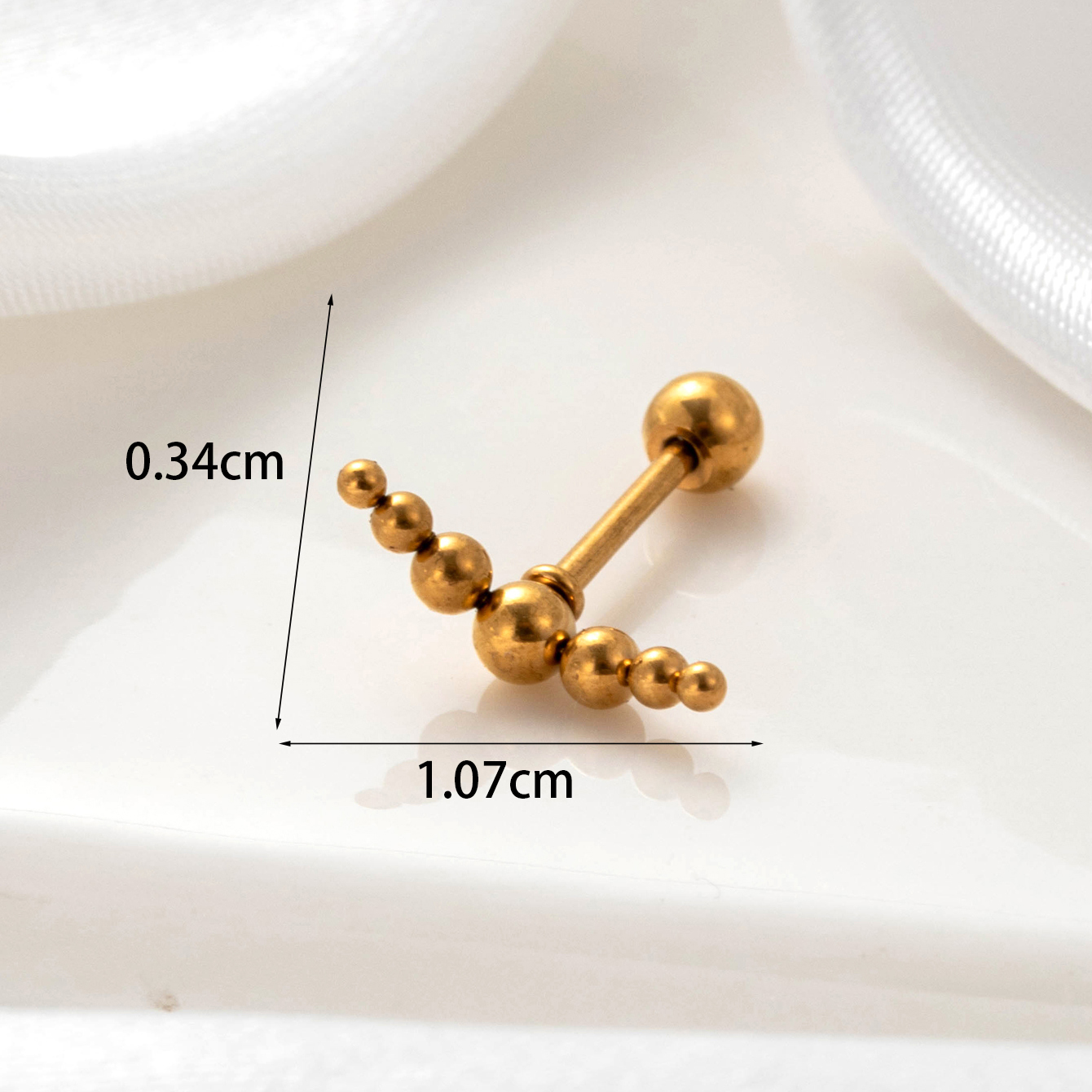 1 Piece Simple Series Simple Geometric Titanium Steel 18K Gold color Plated Material Women's Stud Earrings 